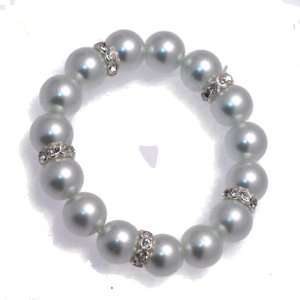  Apollonia White Pearl Crystal Bracelet: Jewelry