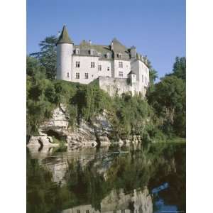  Chateau, Reflected in the Water of the River Dordogne, Aquitaine 