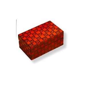 Wooden Box, 5012, Traditional Polish Keepsake Box, Red with Hearts, 4 