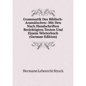   Einem WÃ¶rterbuch (German Edition) Hermann Leberecht Strack Books