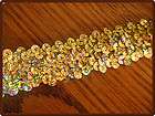 Colorful Gold Hologram Elastic Lace Fabric Trim   Gorgeous