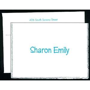  Silver Deckled Edge Informal Thank You Notes Office 