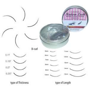 Modern Lash EyeLash Extensions B   Curl Lashes 2mm Thick 11mm Long 0.5 