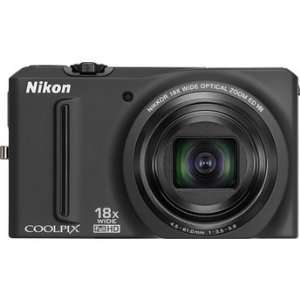  Nikon Coolpix S9100 Digital Camera (Black): Camera & Photo