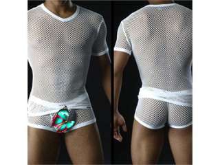 Sexy big mesh mens underwear T Shirt Tank Top M~XL  