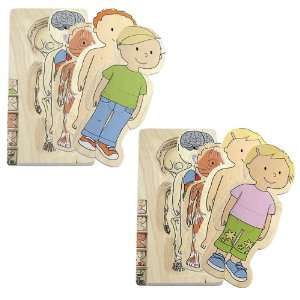  Beleduc Your Body 5 Layer Puzzle Boy and Girl Set Toys 