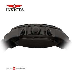 Invicta 1328 Swiss Chronograph Movement Black IP Flame Fusion Crystal 