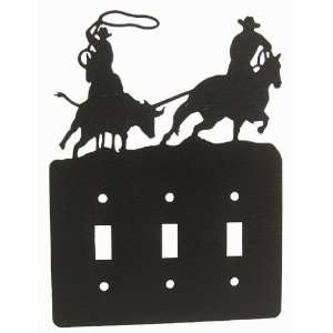  Team Roping Triple Light Switch Plate Cover: Home 