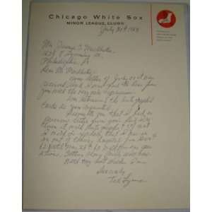  Ted Lyons SIGNED Dated 1963 WHITE SOX Letter JSA: Sports 