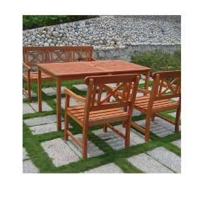  4 Piece Balthazar Wood Rectangular Table With Bench 