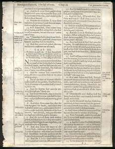 1613 King James Quarto Roman Letter Bible Leaf/RARE/GENESIS 2 5 