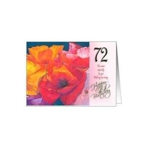  72nd Happy Birthday   Poppies Card: Toys & Games