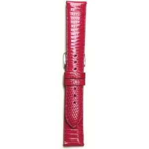   Fuchsia Lizard Watch Strap   Fits Michele Watches: Everything Else