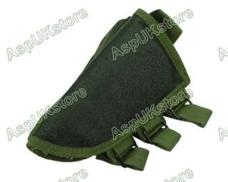 Airsoft Rifle Stock Ammo Pouch w/ Cheek Leather Pad OD  