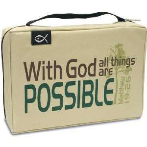  With God All Things Are Possible Bible Cover, XLG 