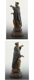 18th CENTURY EUROPEAN CARVED WOOD RELIGIOUS STATUE  