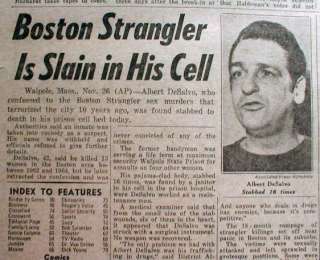 1973 newspaper NIXON TAPES ERASED +THE BOSTON STRANGLER  