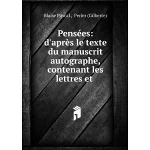   , contenant les lettres et . Perier (Gilberte) Blaise Pascal  Books