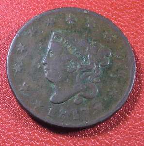 1817 Liberty Head Large Penny Cent 13 Star  