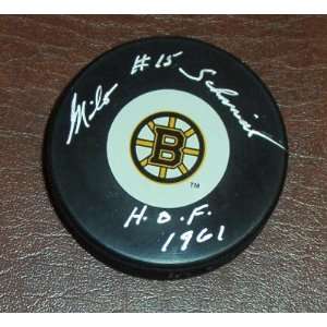 Milt Schmidt   Boston Bruins Autographed NHL Hockey Puck