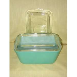  Vintage Glasbake  Teal  Large 7x4 Inch Refrigerator Dish 