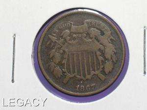 1867 U.S. 2 ¢ CENT PIECE CIVIL WAR ERA (GR  