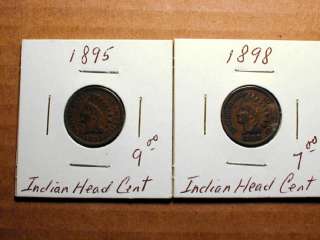   Indian Head Cents:1895,XF,light scratches obverse;1898,Very Fine+