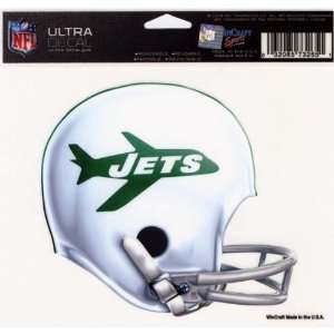  New York Jets 5x6 Retro Helmet Cling Decal: Sports 