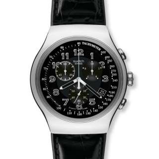 NEW Swatch Yos440 Irony Chronograph Black Dial Watch  