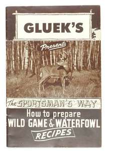 1940s Glueks Beer Cook Book Wild Game Waterfowl Tavern Trove  