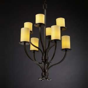 Justice Design Group CNDL 8788 AMBR MBLK Matte Black with Amber Shades 