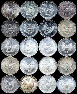 American Silver Eagle Mix Date Roll between 1986   2011  