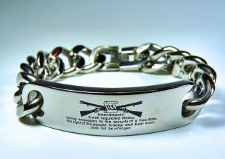   comemorative Stainless Steel chain link Bracelet, laser engrave  