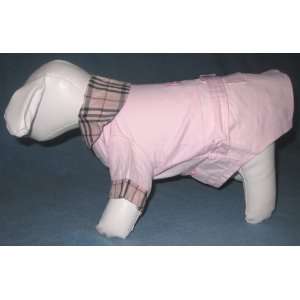   Pink Dog Dress with Plaid Collar  16 Chest, 10 Length: Pet Supplies