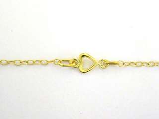 14K Solid Yellow Gold Heart Link Bracelet 7 New!!  