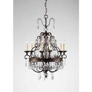  Wildwood Lamps 9433 Prisms On Bronze 6 Light Chandeliers 