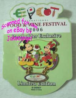 Disney EPCOT Food & Wine 2006 Passholder Mickey Minnie  