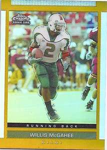 Willis McGahee MIAMI U 2003 Topps Draft GOLD REFRACTOR  