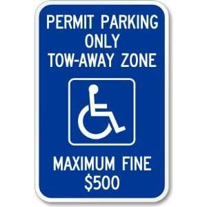   Zone Maximum Fine $500 Diamond Grade Sign, 18 x 12 Office Products