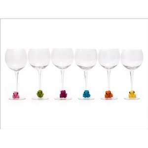  Exotic Frogs Wine Glass Rings Set of Six