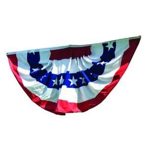  18x36 Inch Commercial Sewn US American Flag Bunting Half 
