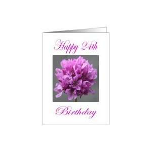  Happy 24th Birthday Purple Flower Card: Toys & Games