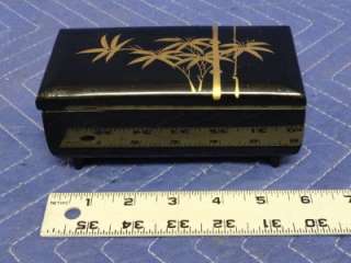 Working Japanese Black Lacquer Jewelry Music Box Y13  
