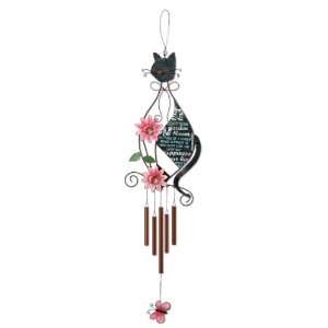  Sunset Vista Cat Wind Chime, 33 Inch Long Patio, Lawn 
