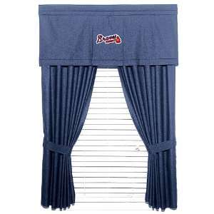  MLB Atlanta Braves   Denim Window Valance: Home & Kitchen