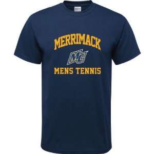  Merrimack Warriors Navy Youth Mens Tennis Arch T Shirt 