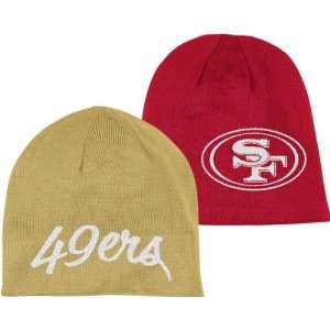   49ers Womens Khaki/Red Reebok Reversible Knit Hat: Sports & Outdoors