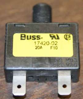 new BUSS push button reset 20A or 20 A or 20 amp circuit breakers 