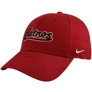 Nike Houston Astros Crimson Swoosh Flex Fit Hat:  Sports 