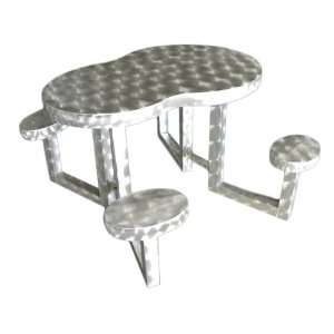   Theme Tables 337A0001 Kids Serpentine Aluminum Picnic Table, Silver
